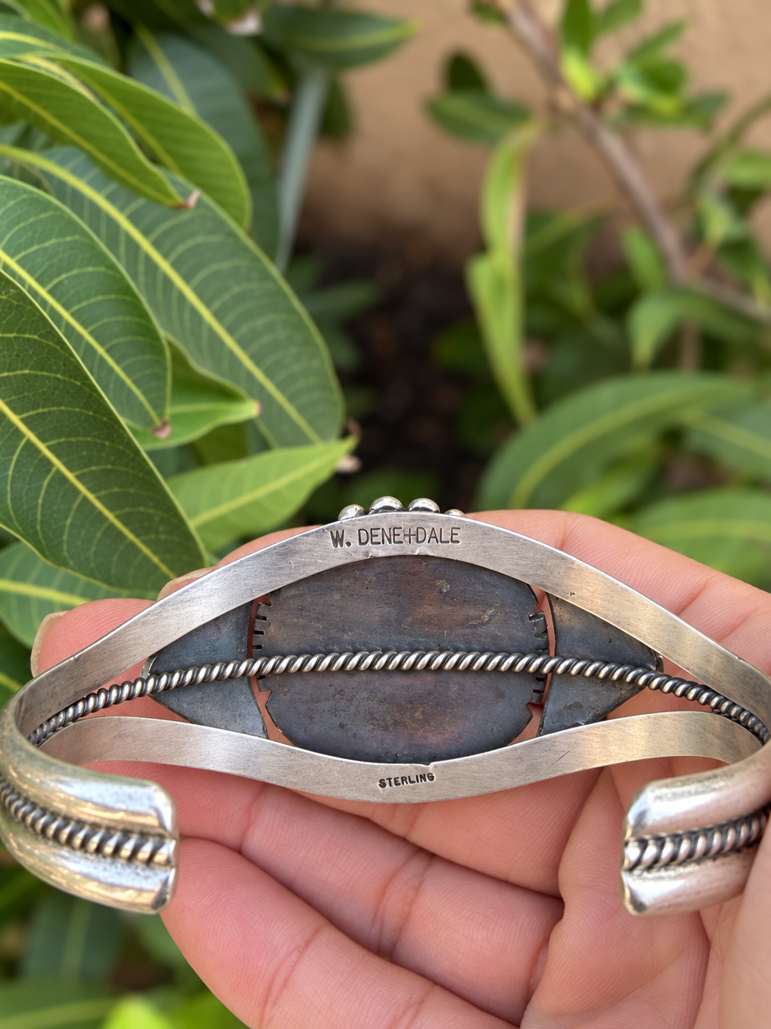 Native American, Handmade, Egyption Turquise & Sterling Silver Cuff