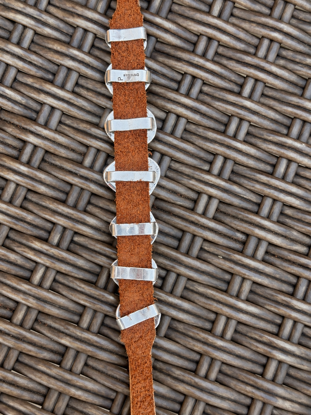 Navajo Silver Leather Turquoise Buckle Bracelet