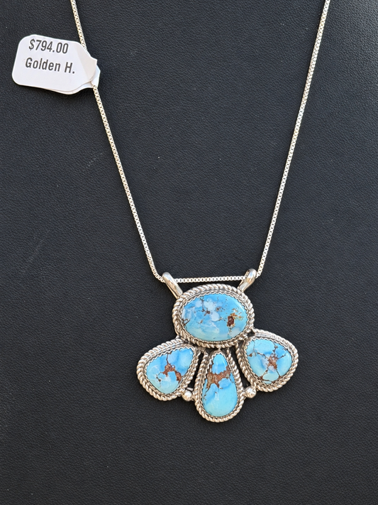 Jennifer Begay ,Native American Handmade Golden Hills & Sterling Silver Necklace