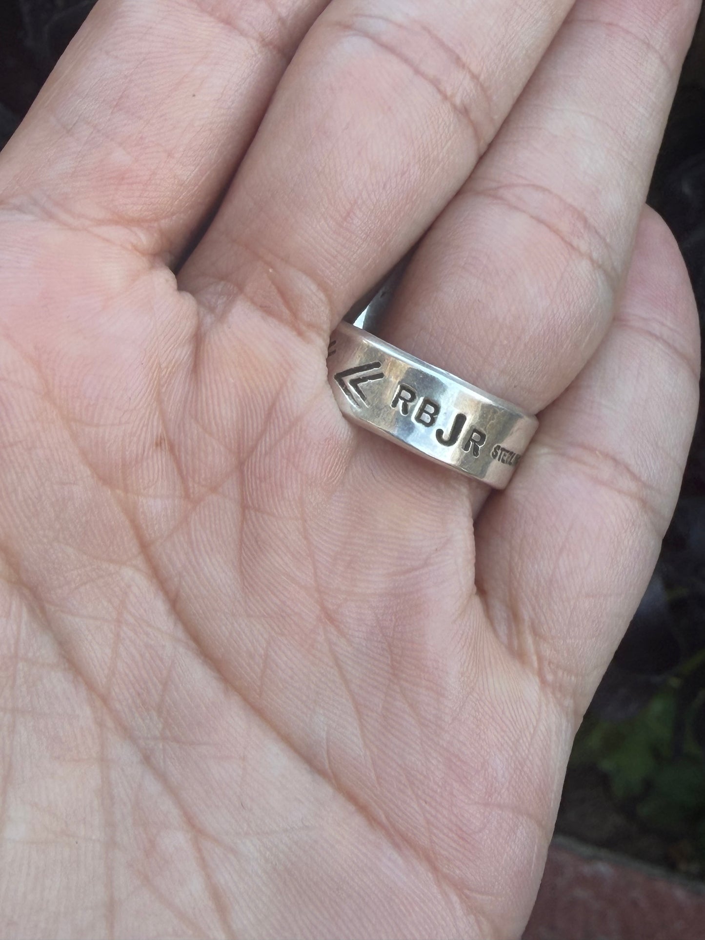 Ntive American Adjustable White Water Sterling Silver Ring