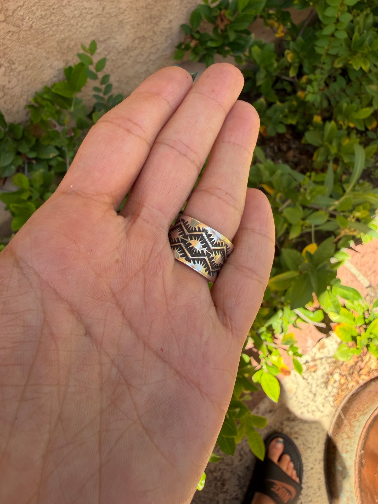 Native American, Hand-Made Heart kingman turquoise Ring & sterling silver