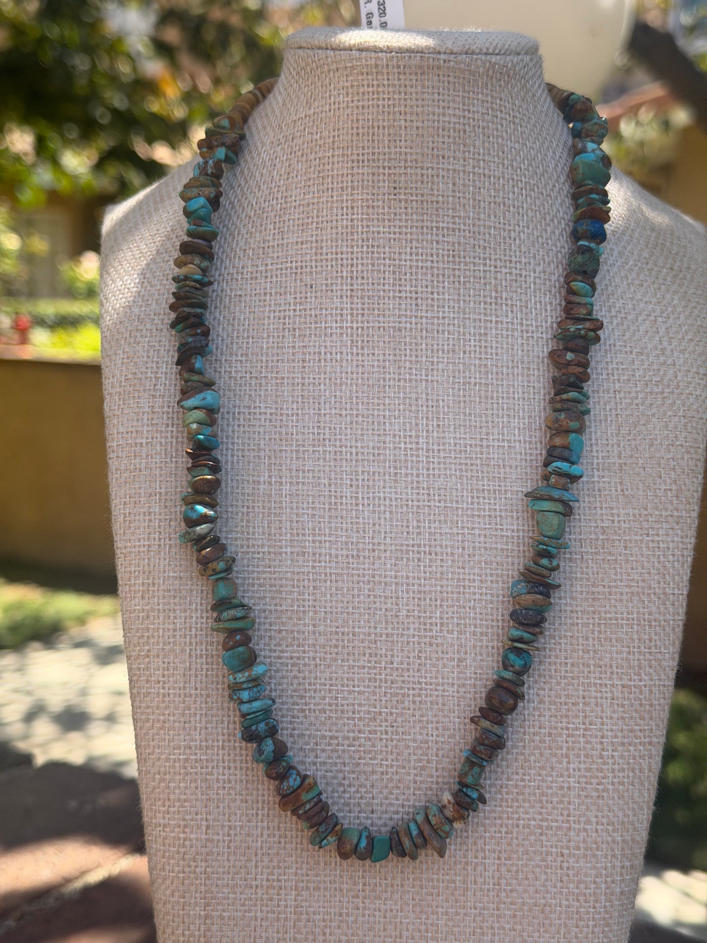 Native American, Hand-Made,20" kingman Turqouise Necklace