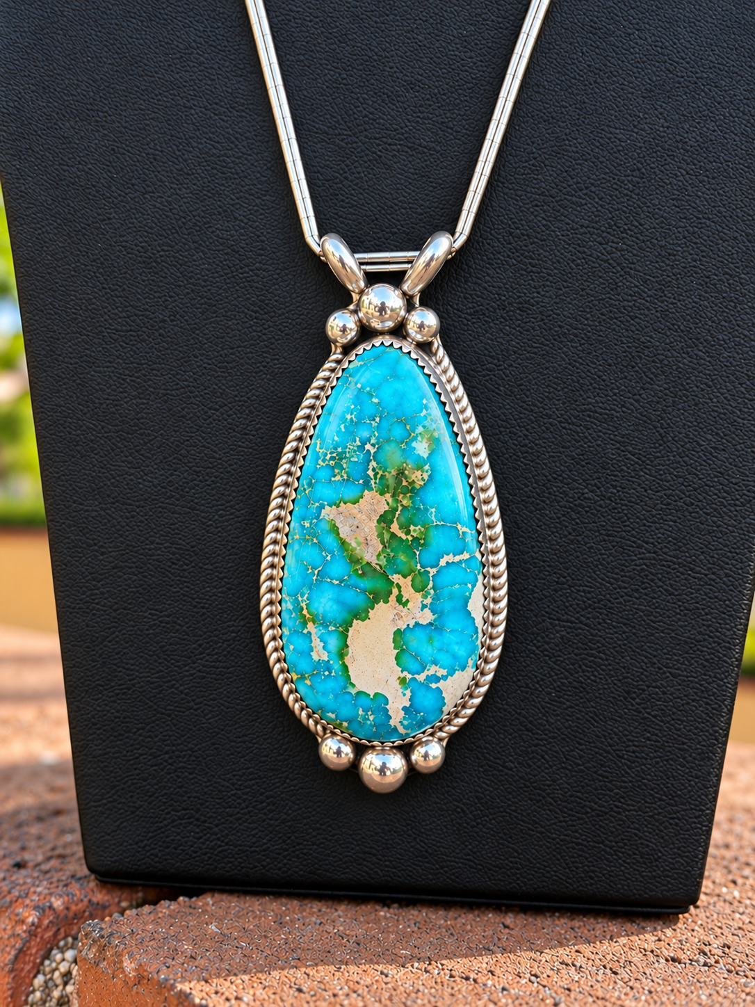 Jennifer Begay Native American Handmade 24” Sierra Bella Necklace Sterling Silver