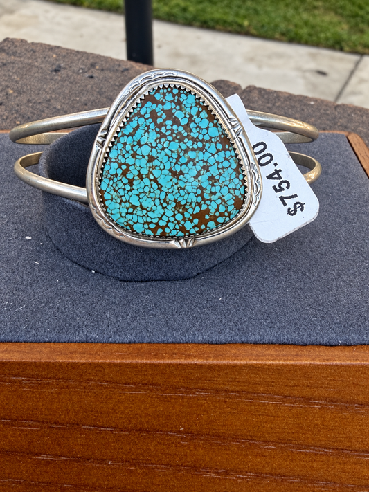 Native American, Handmade, Mine 8 & Sterling silver Cuff