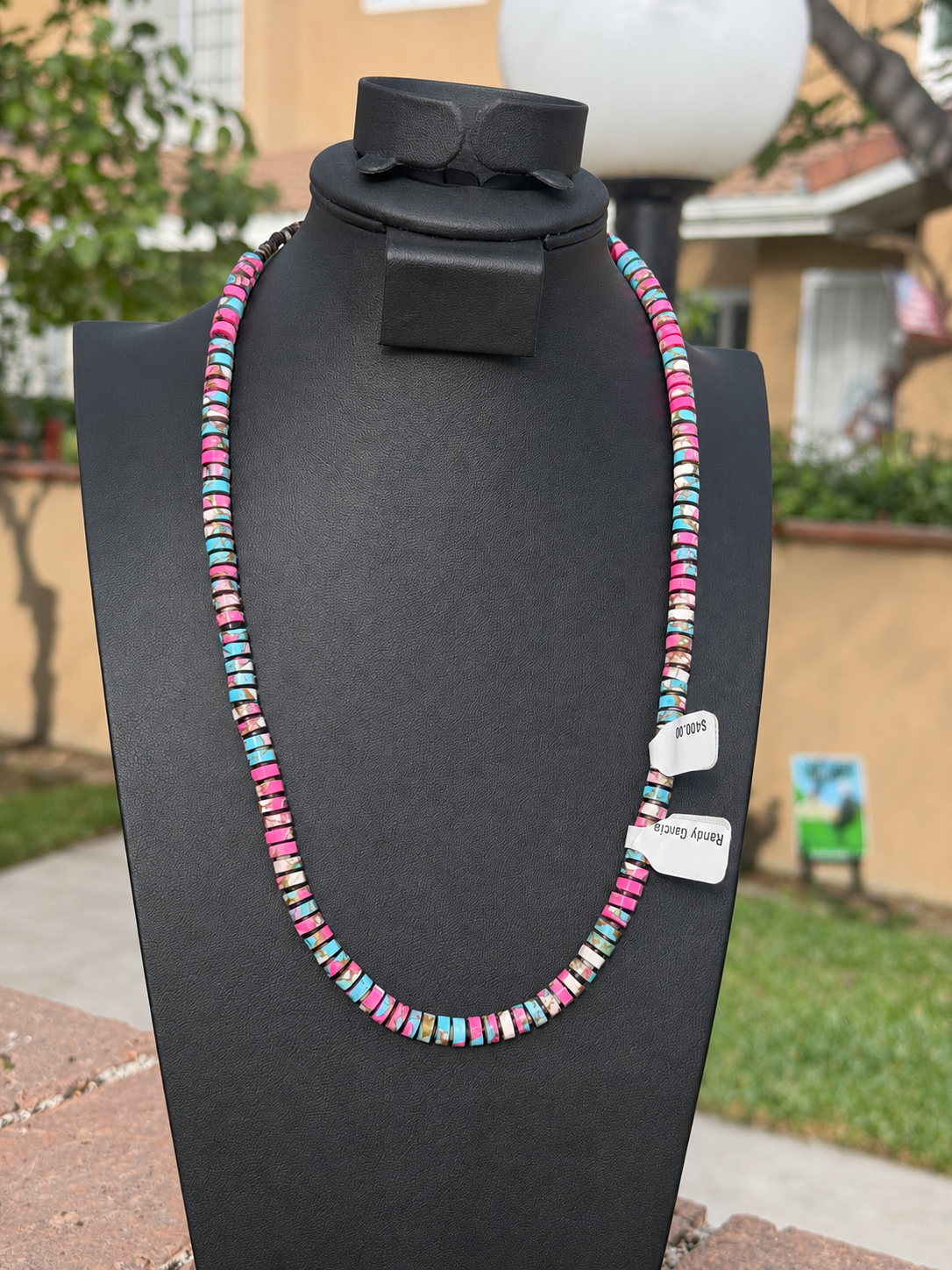 Santa Domingo Pueblo 20” cotton candy by Randy Garcia