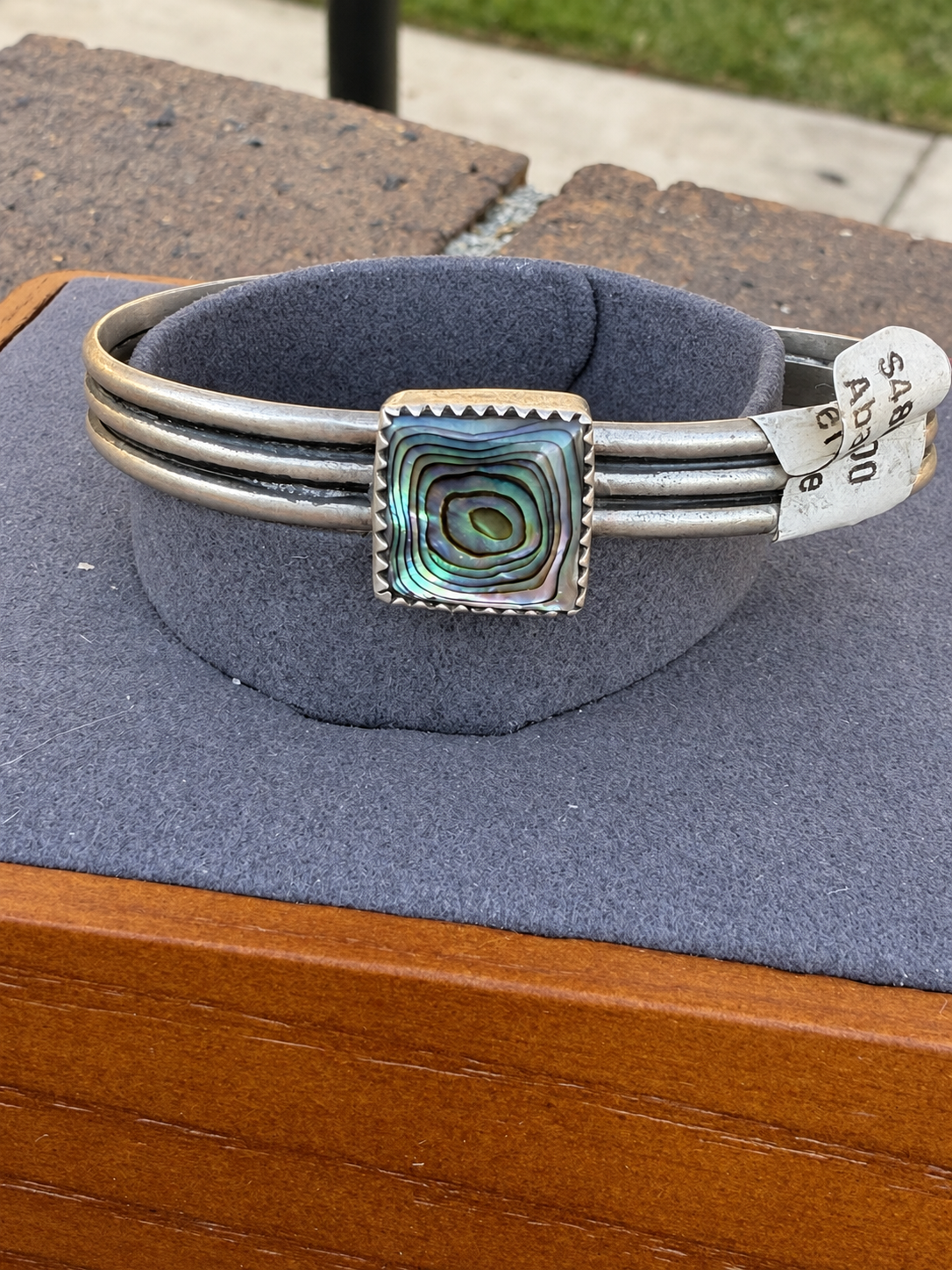 Native American, Handmade, Abalone & Sterling silver Cuff