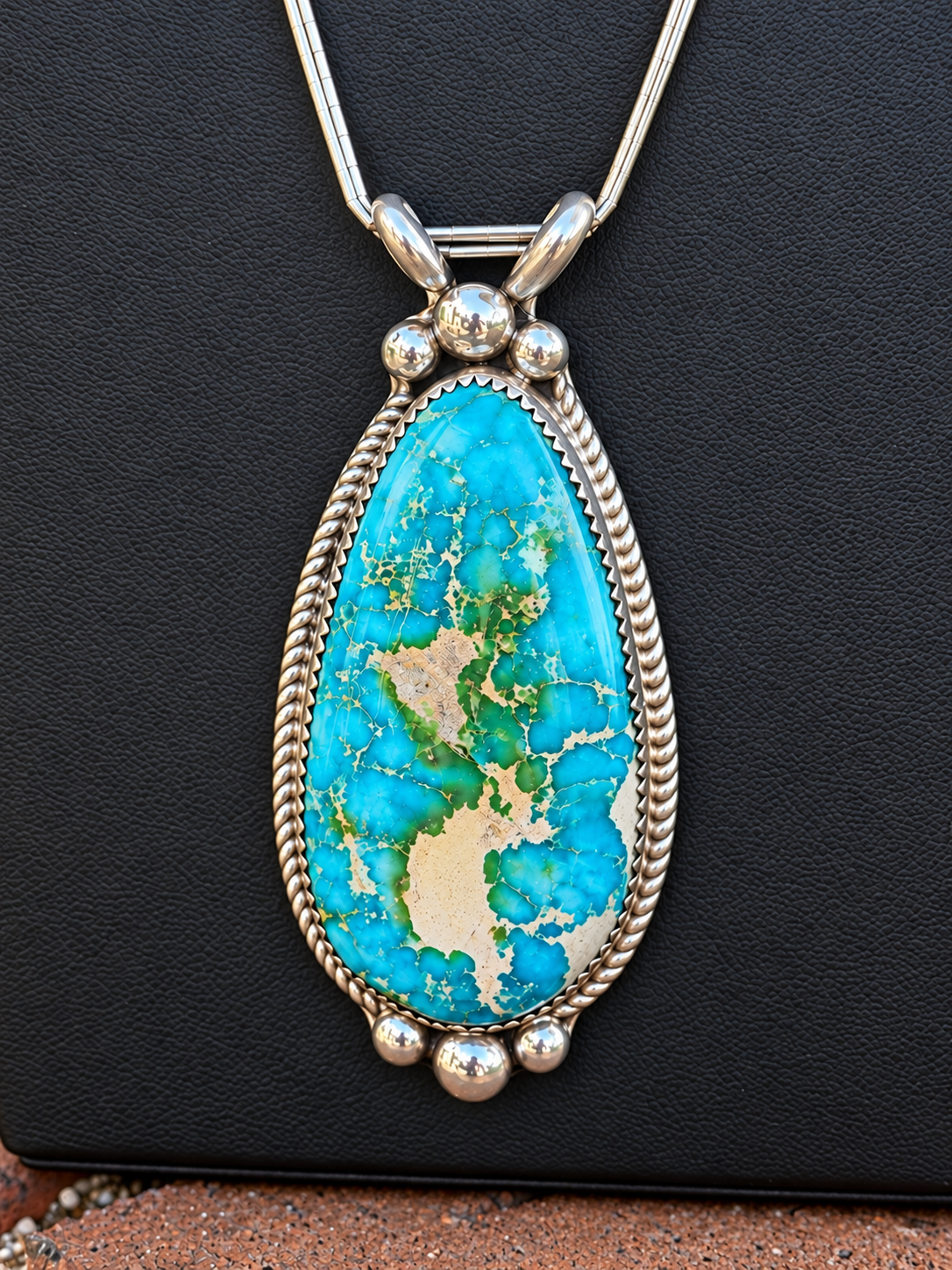 Jennifer Begay Native American Handmade 24” Sierra Bella Necklace Sterling Silver