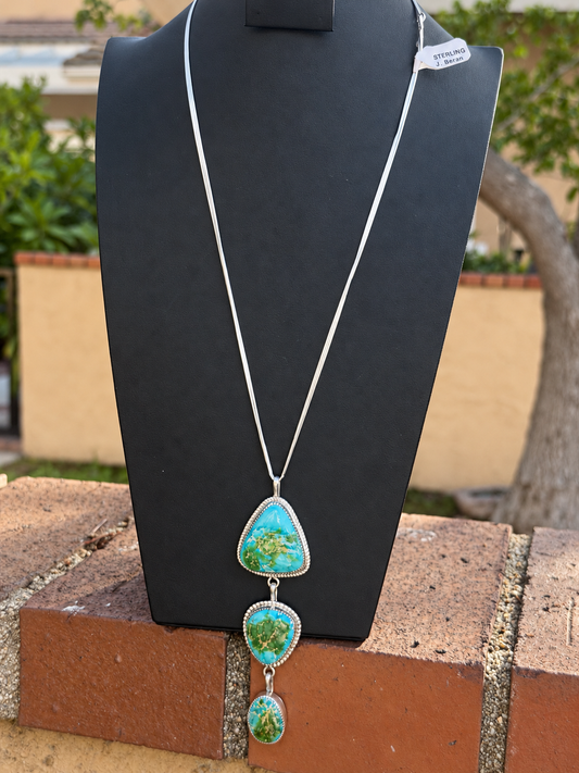 Jennifer Begay Native American Handmade 26” Sierra Bella Lariat Sterling Silver