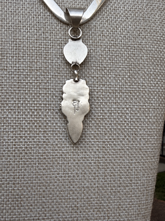 Native American White Water & Sterling Silver Pendant (only)