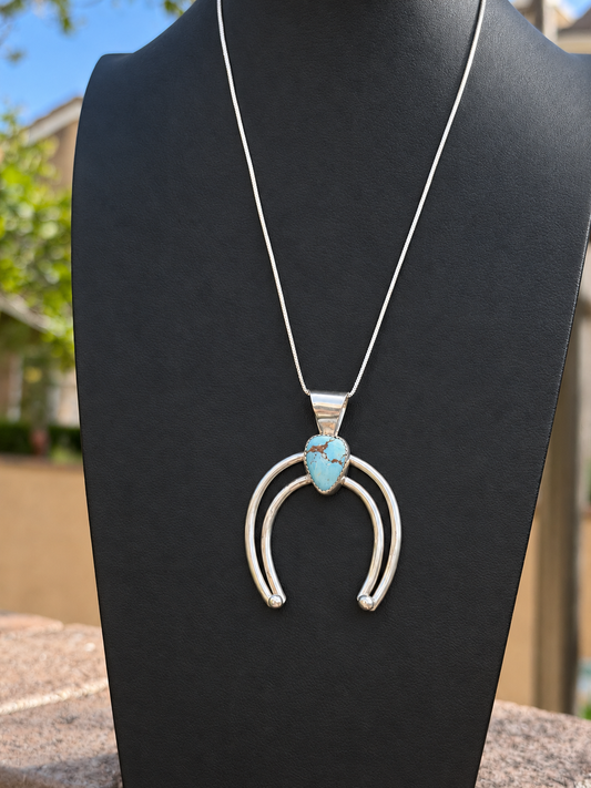 Herbert Tsosie Native American Handmade, Golden Hills Naja Sterling Silver Necklace