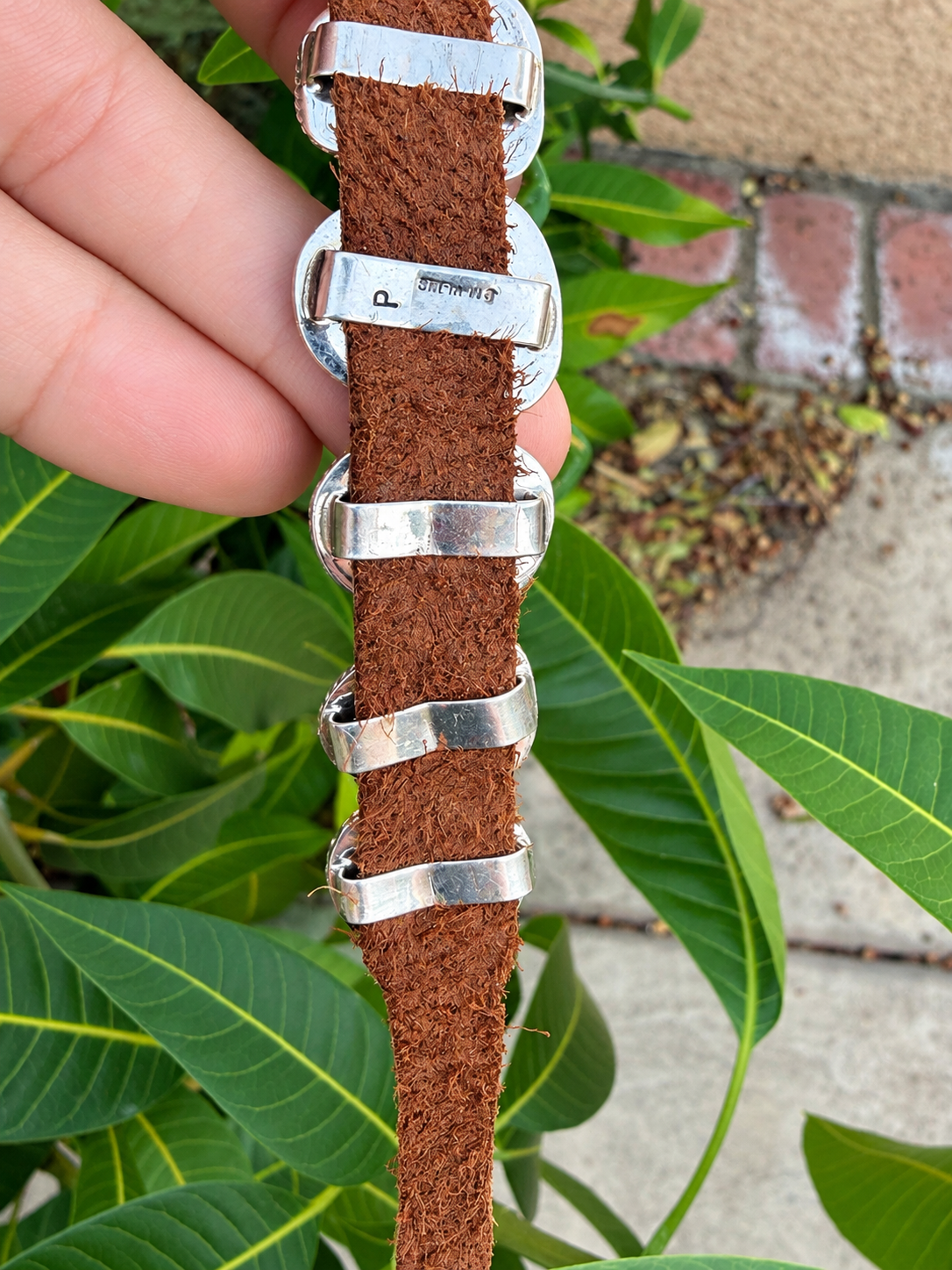 Navajo Silver Leather Turquoise Buckle Bracelet