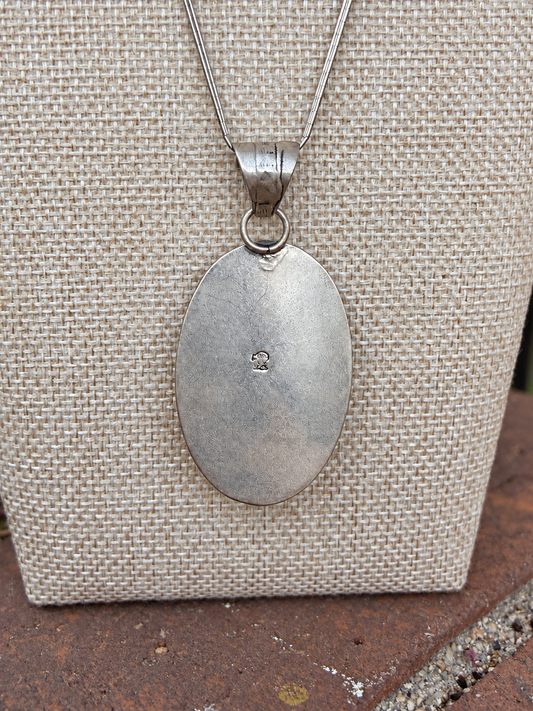 Native American Wild Horse & Sterling Silver Necklace