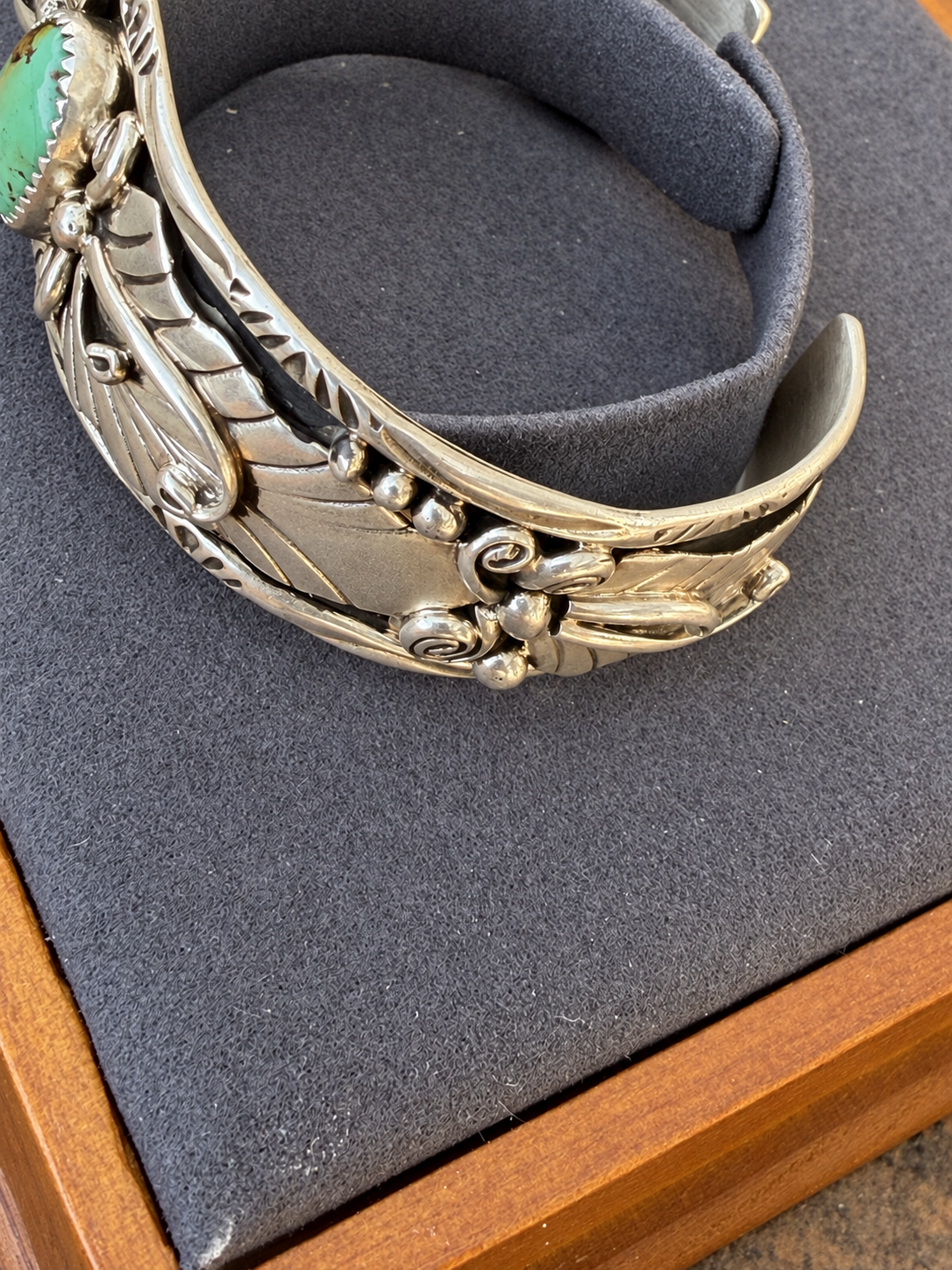 Native American, Handmade, Royston & Sterling silver Cuff