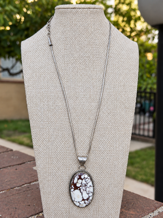 Native American Wild Horse & Sterling Silver Necklace