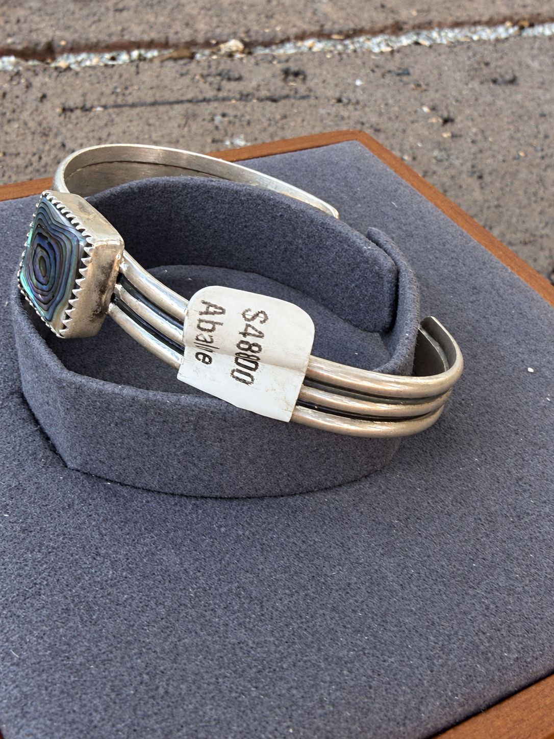 Native American, Handmade, Abalone & Sterling silver Cuff
