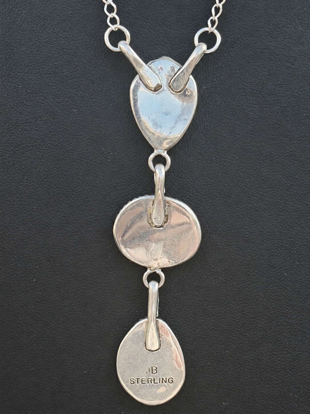 Jennifer Begay Native American Handmade 22” cotton candy lariat Sterling Silver