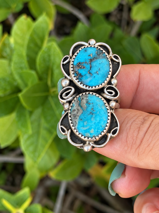 Native American Handmade Kingman & Sterling Silver Ring