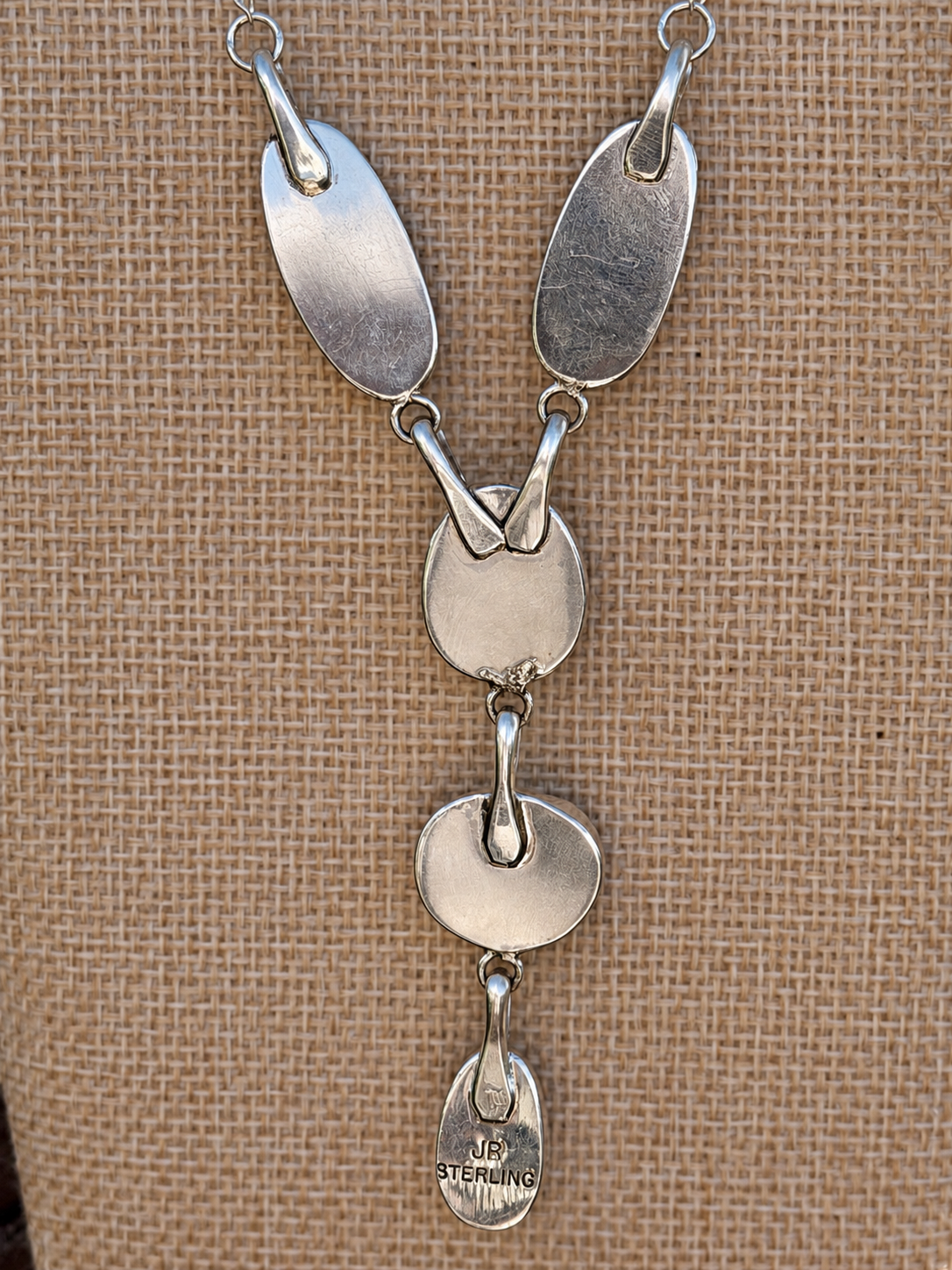 Jennifer Begay ,Native American Handmade 25" Blackjack & Sterling Silver Lariat
