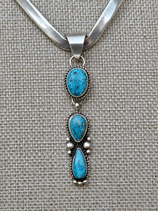 Native American White Water & Sterling Silver Pendant (only)