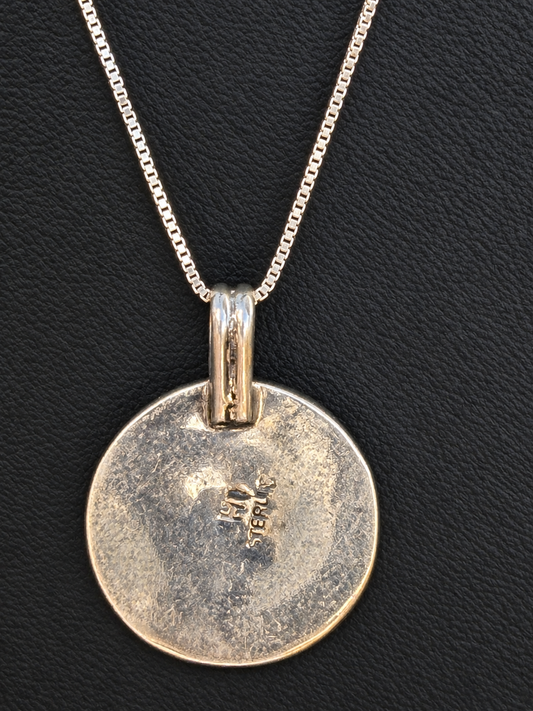 Herbert Tsosie Native American, Handmade, Buffalo Nickel, Sonoron & Sterling Silver Necklace