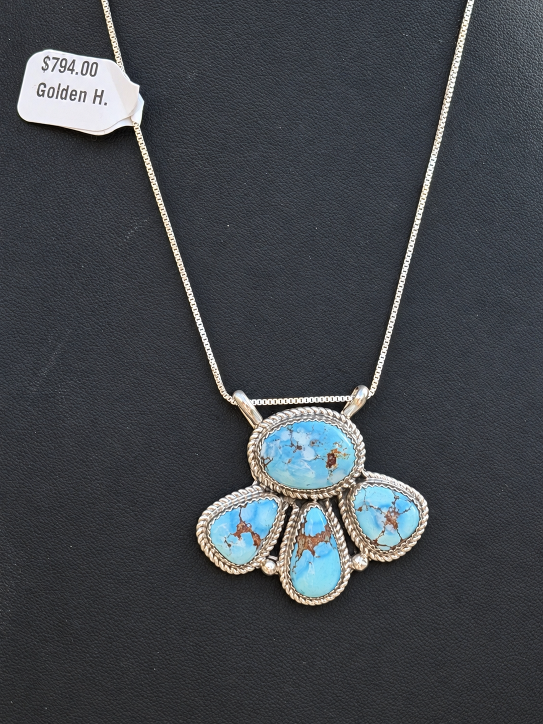 Jennifer Begay ,Native American Handmade Golden Hills & Sterling Silver Necklace