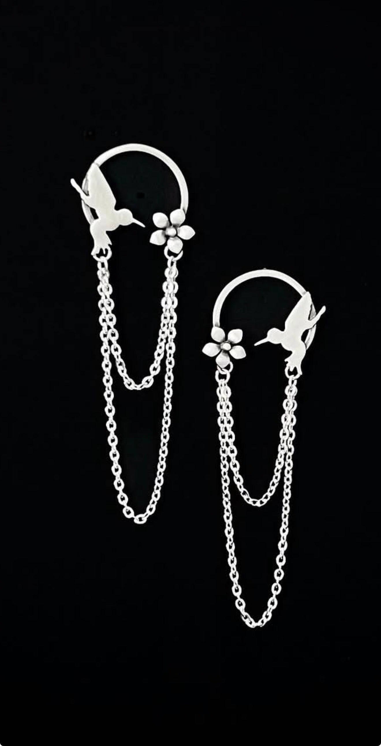 Native Made Hummingbird Chain Earrings