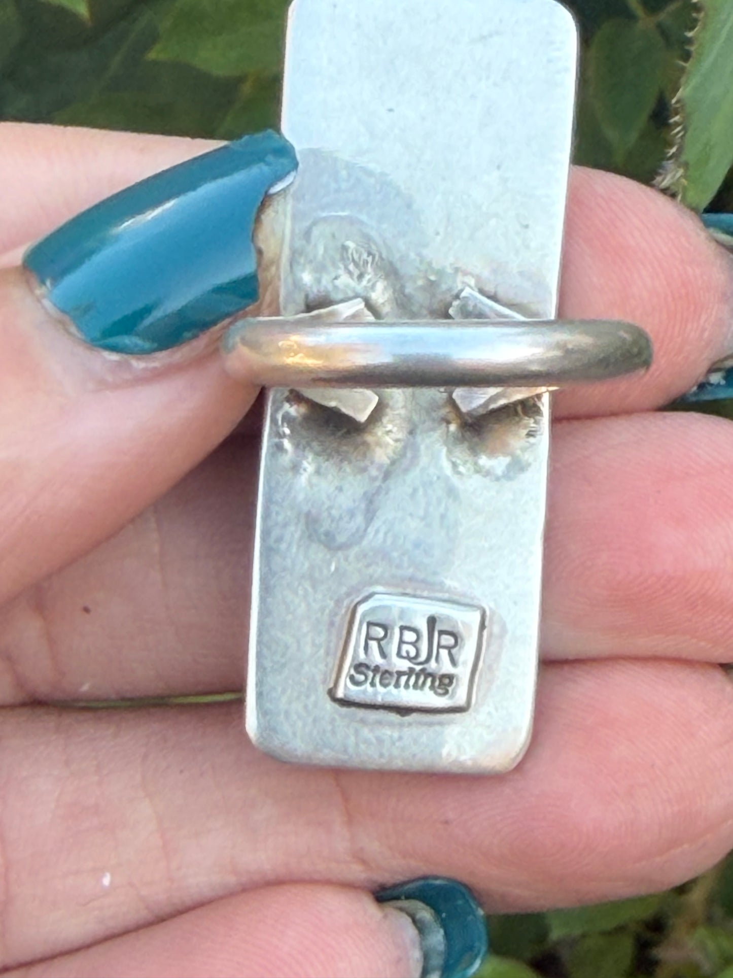 Ntive American baer & Hubei turquoise Sterling Silver  Ring Size 8