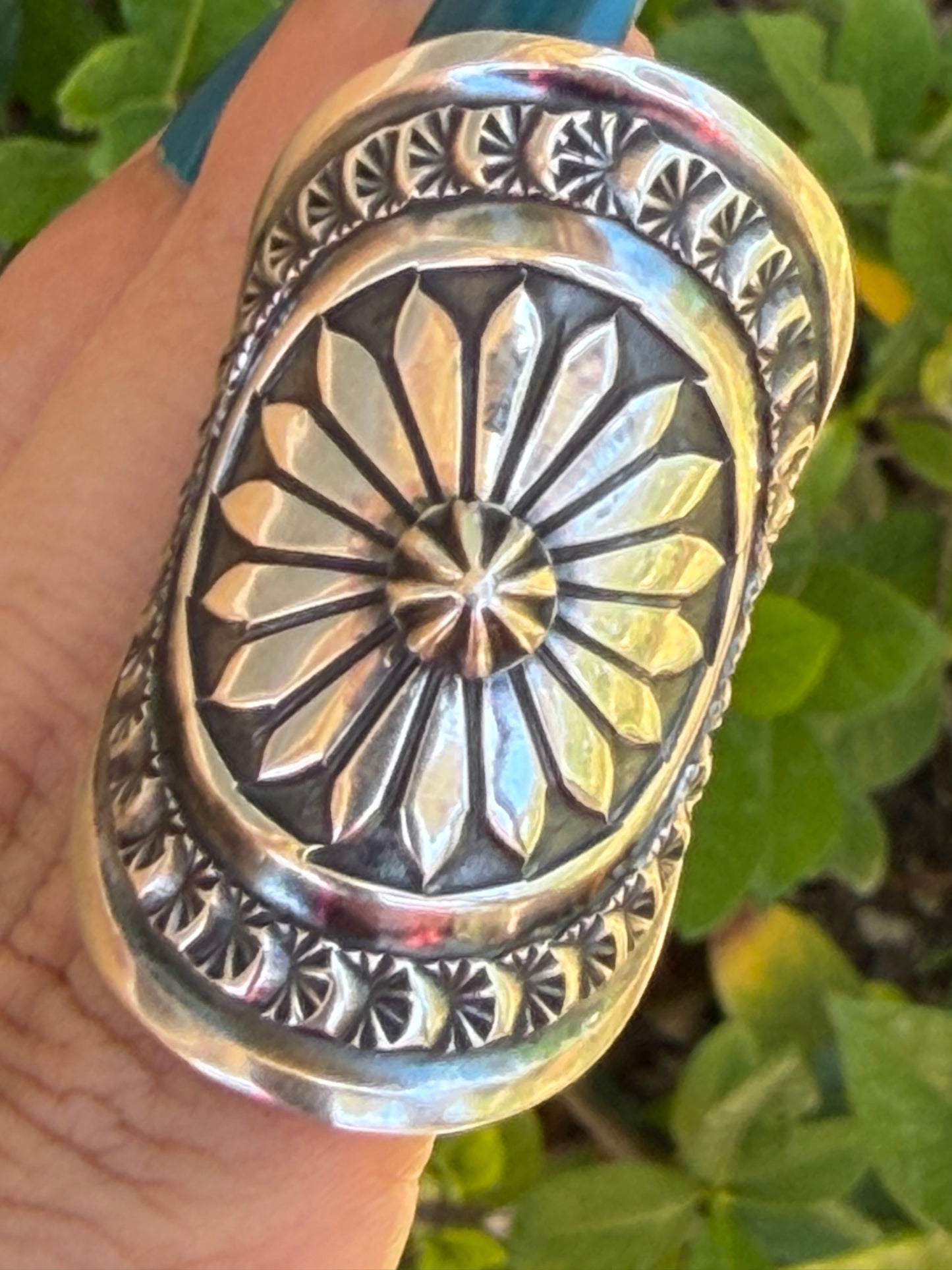 Native American, Hand-Made concho  Ring sterling silver