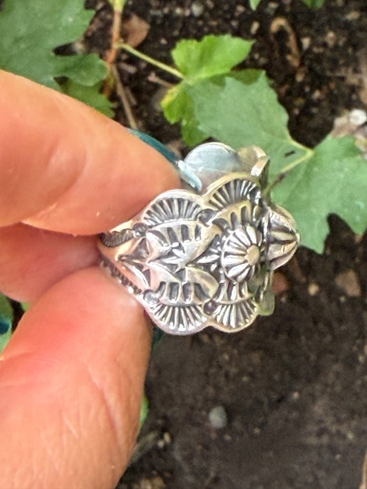 Native American, Hand-Made sunshine reeves Ring sterling silver