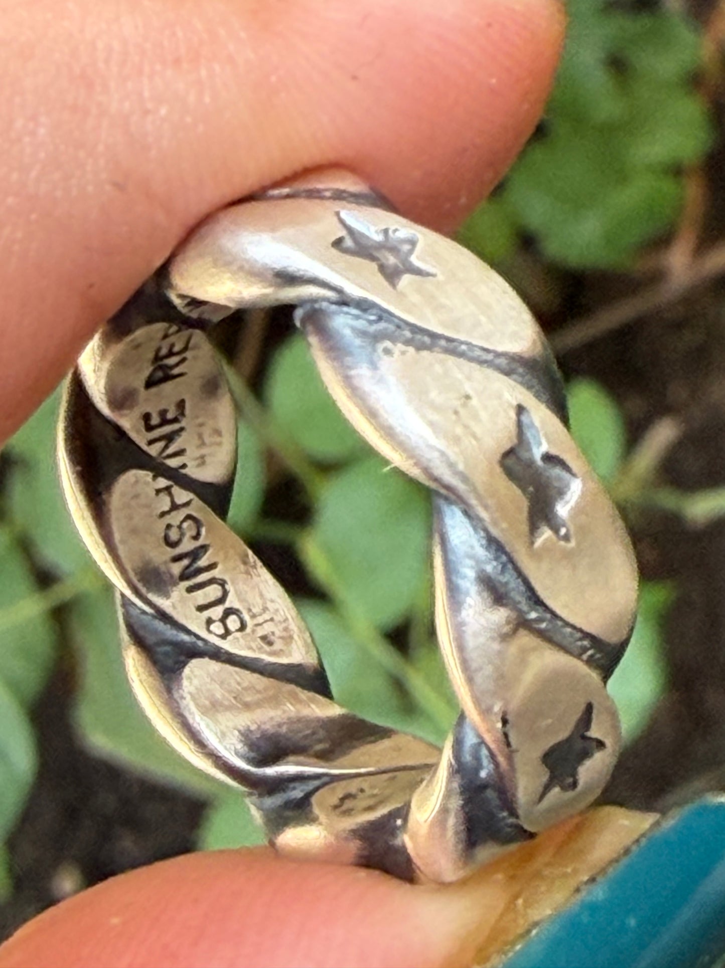 Native American, Hand-Made Sunshine Reeves Star Twisted Band sterling silver
