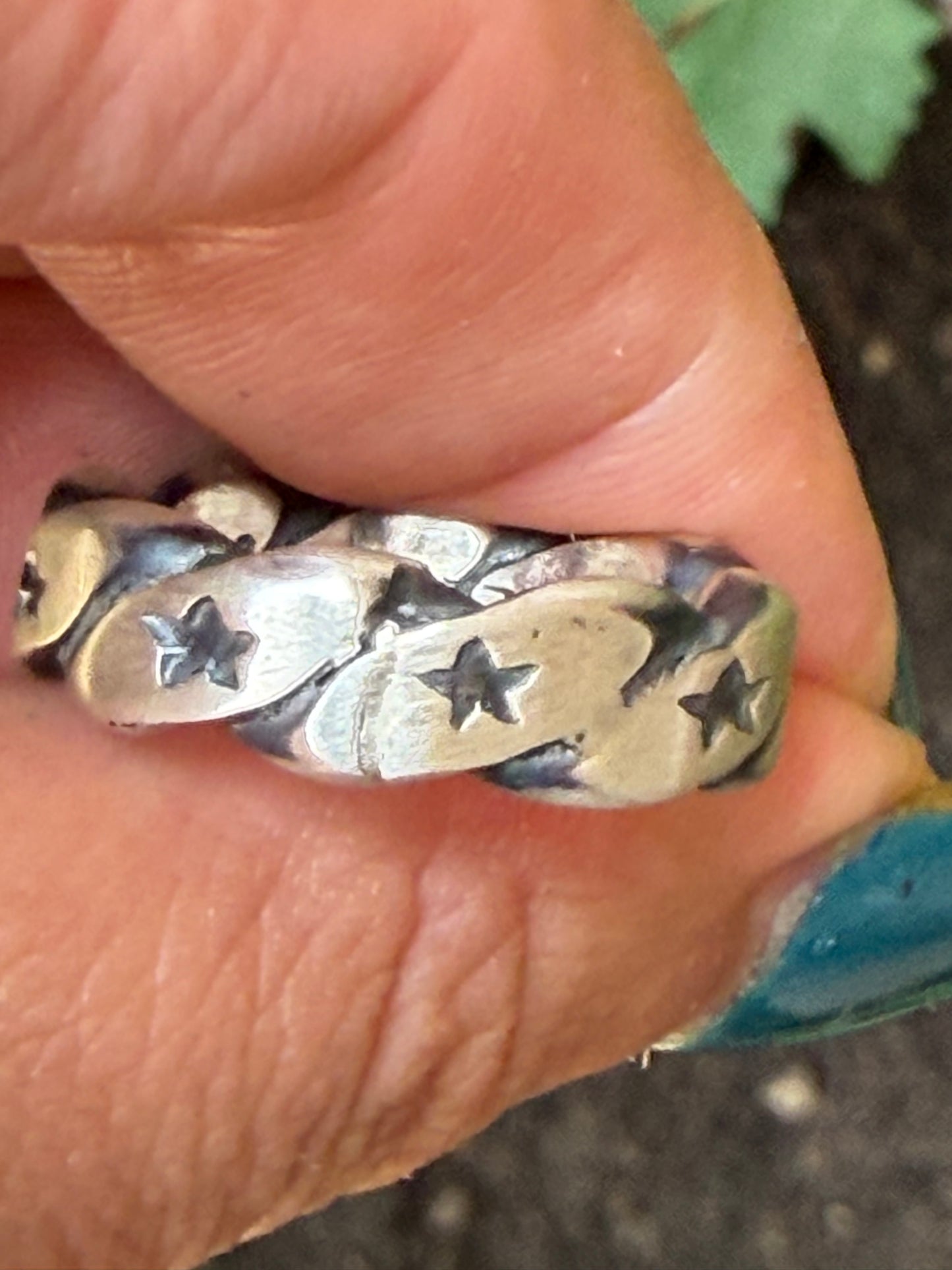 Native American, Hand-Made Sunshine Reeves Star Twisted Band sterling silver