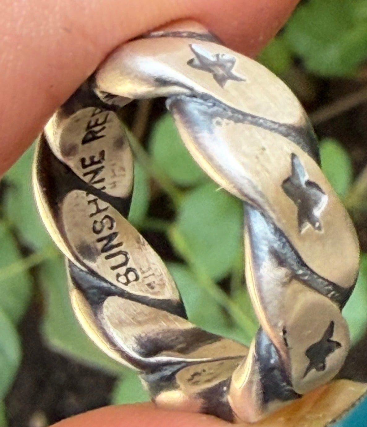Native American, Hand-Made Sunshine Reeves Star Twisted Band sterling silver