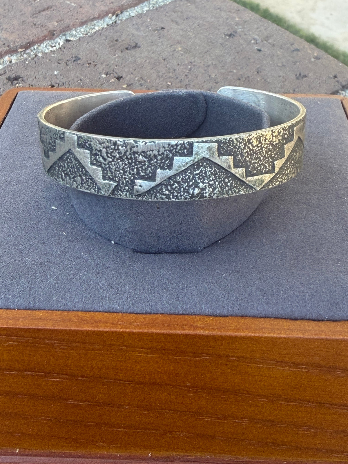 Native American, Handmade, Stamp Sterling silver Cuff