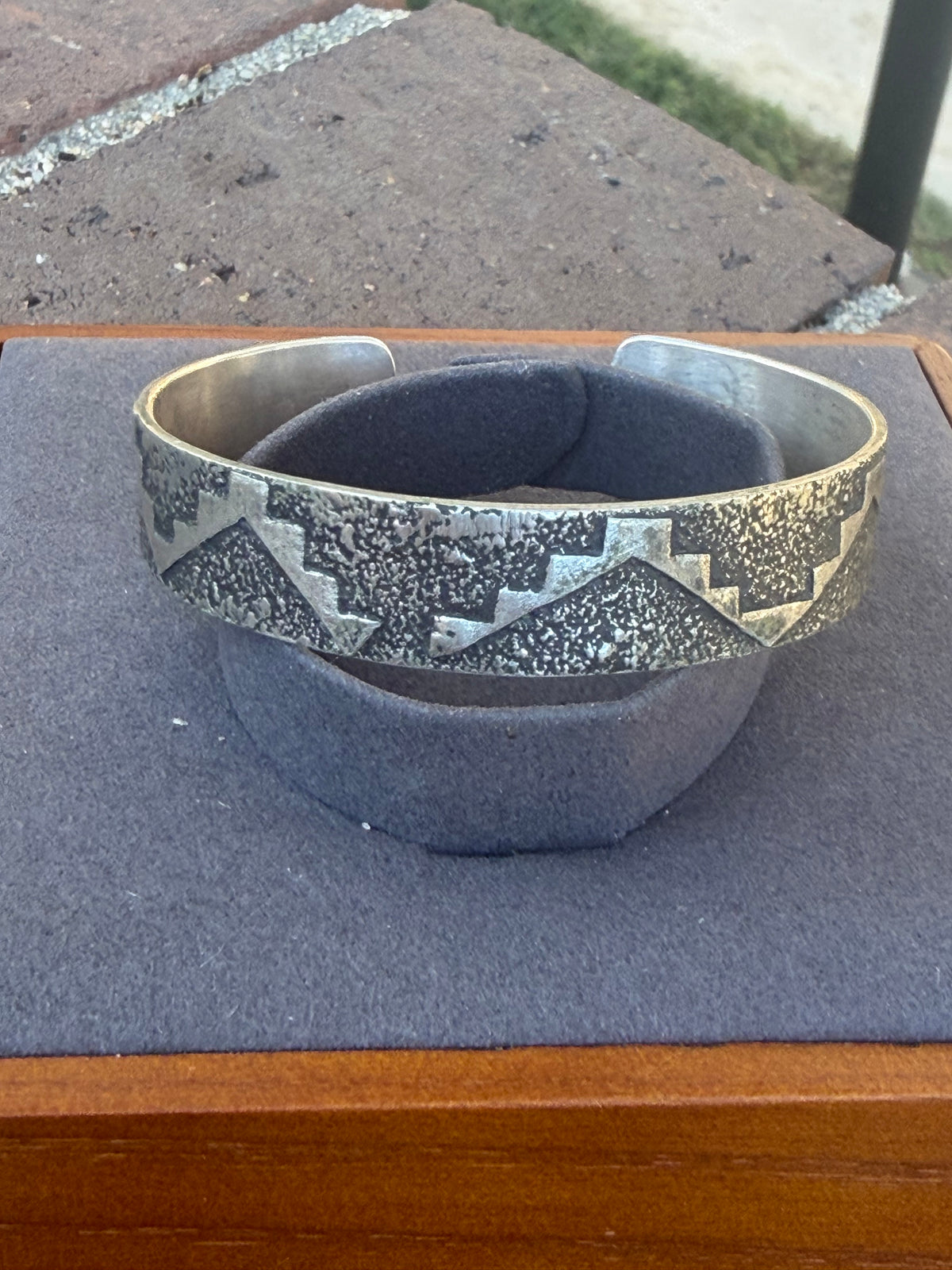 Native American, Handmade, Stamp Sterling silver Cuff