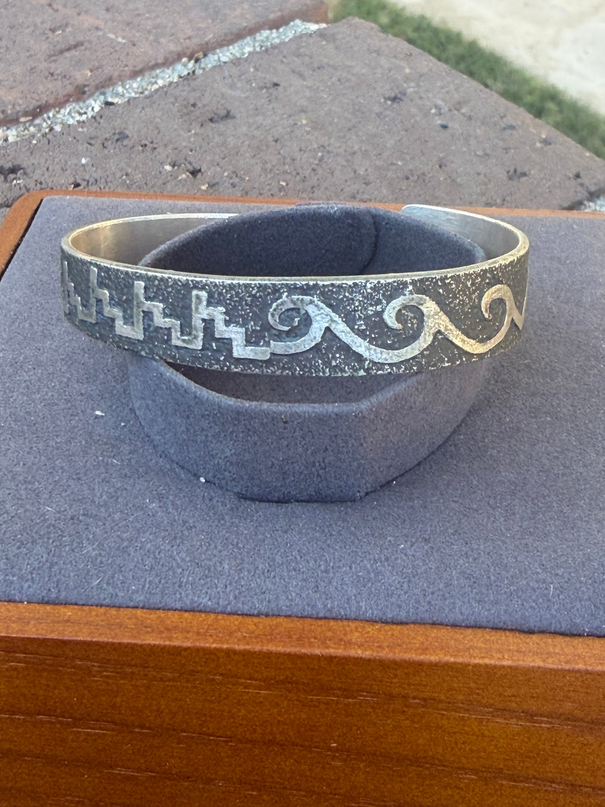 Native American, Handmade, Stamp Sterling silver Cuff