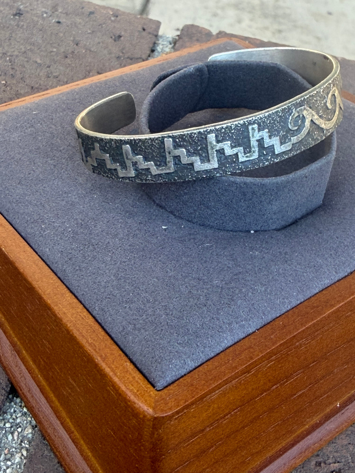 Native American, Handmade, Stamp Sterling silver Cuff