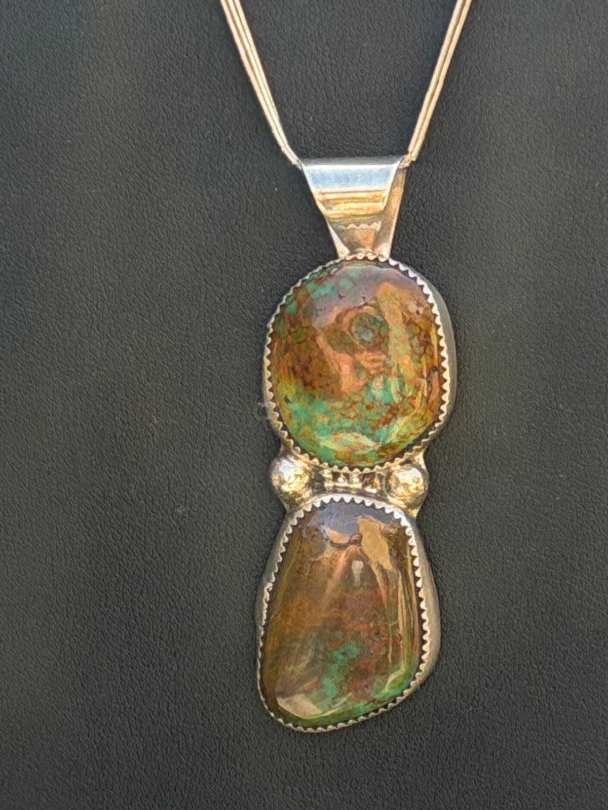 Native American, Handmade Royston & Sterling Silver necklace