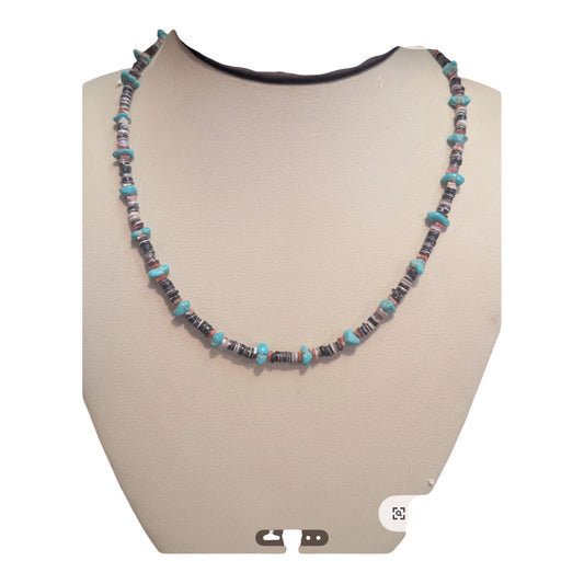 Navajo Natural  Kingman single strand  Necklace